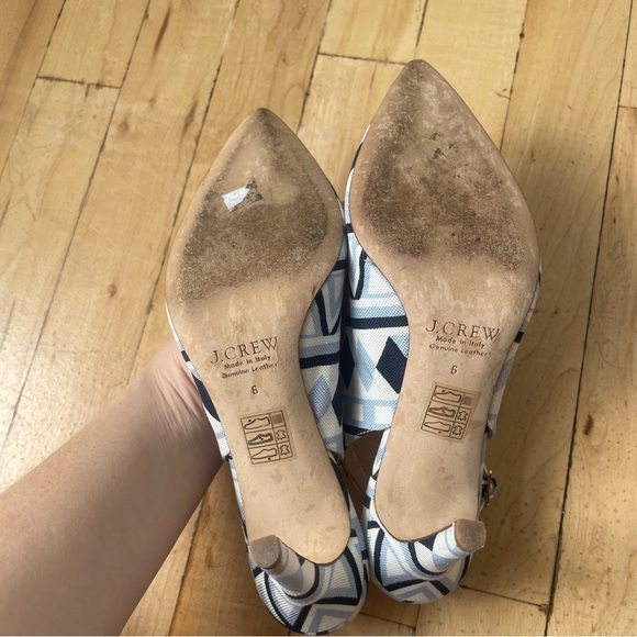 J Crew Fabric Slingback Pumps Size 6‎ Womens Dusty Sky $278 High-Heels - Picture 5 of 12
